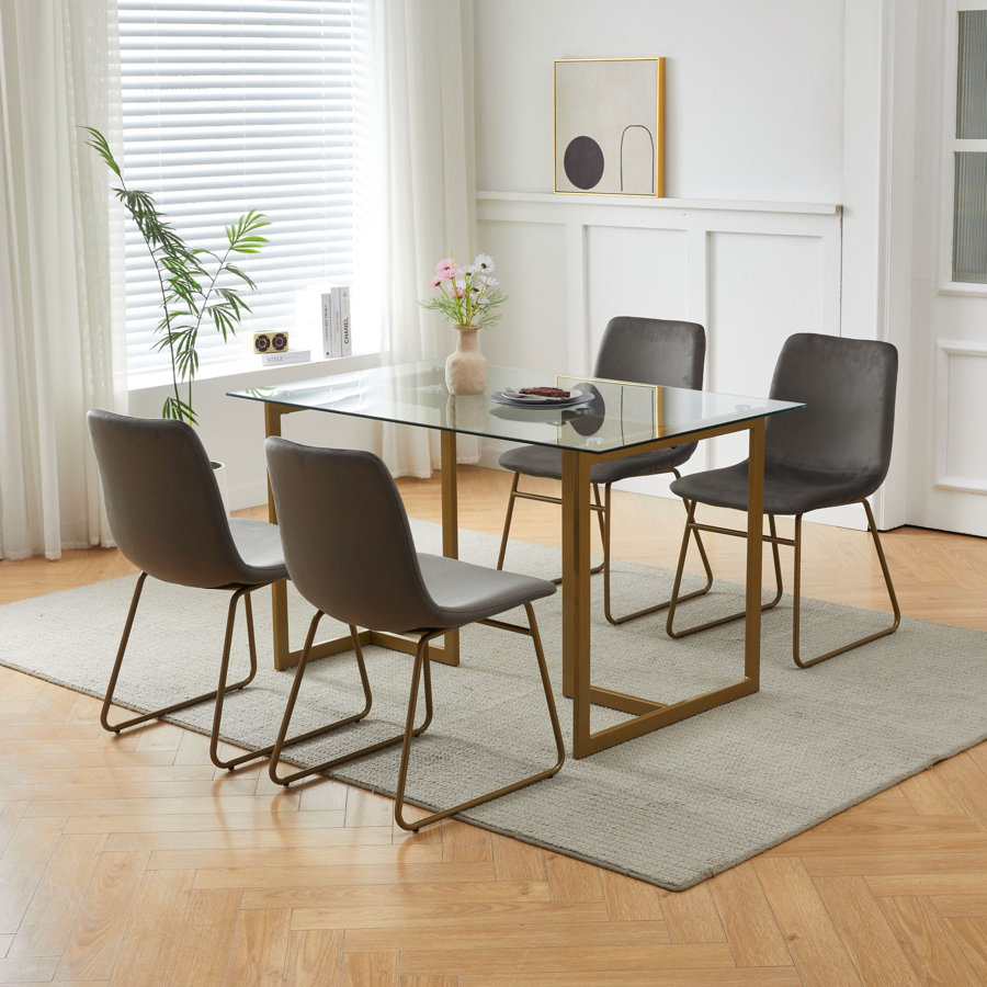 Tariebi Rectangular 51.18'' L x 31.5'' W Restaurant Dining Set